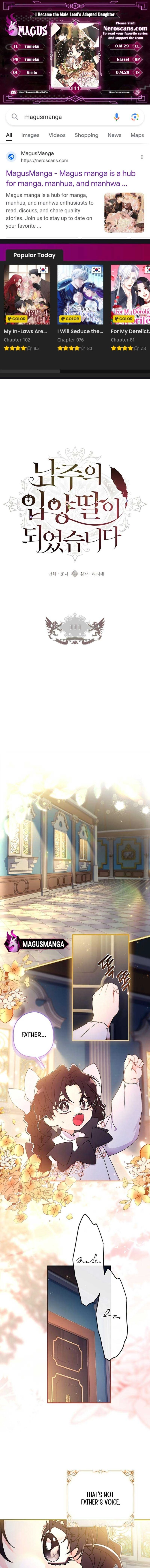 Read The Male Lead's Little Lion Daughter EN Manga Online